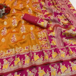 Woven Baluchari Silk Blend, Pure Silk Saree
