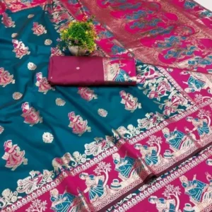 Woven Baluchari Silk Blend, Pure Silk Saree