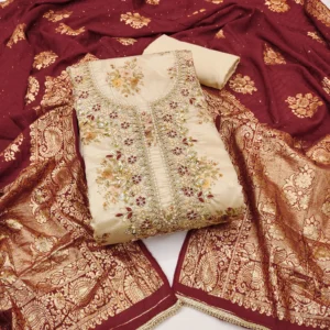 Unstitched Chanderi Salwar Suit Material