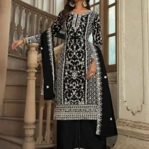 Semi Stitched Net/Lace Kurta & Palazzo Material